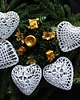 ozdoby choinkowe Bombki szydełkowe  serca   zestaw 6
