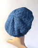czapki damskie Jeans - beret zrobiony na drutach