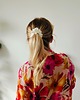 gumki do włosów Gumka jedwabna, scrunchie, frotka white lotus MIDI