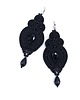 kolczyki soutache Verra kolczyki sutasz czarne romantyczne eleganckie z kryształkami