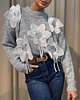 swetry damskie  Sweter kwiat Grigio