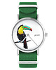 zegarki damskie Zegarek - Tukan - zielony, nylonowy
