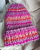 czapki damskie Wełniana kolorowa czapka na drutach WOOLLY orange and pink