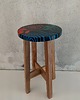 stołki Taboret z litego drewna z wyjątkowymi ręcznie malowanymi akcentami