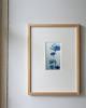 obrazy Akwarela Kwiaty oryginalny obraz niebieski papier 10,5x22 cm