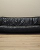 sofy i szezlongi Sofa skórzana czarna, włoski design, lata 60, produkcja: Włochy