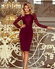 sukienki midi damskie 216-3 EMMA elegancka ołówkowa sukienka bordowa