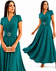 sukienki maxi damskie Maxi sukienka z drapowanym paskiem 34-52