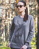 bluza bez kaptura damska Bluza damska bez kaptura crewneck JELEŃ SZLACHETNY szara -