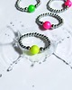 pierścionki elastyczne Pierścionek : Swarovski neon pearls : NEON YELLOW : silver