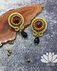 kolczyki soutache wachlarz - kolczyki sutasz