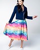 spódnice midi Spódnica Vibrant Rainbow rozkloszowana wielokolorowa z dresówki