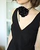 chokery Czarny jedwabny choker