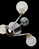lampy wiszące Lampa wisząca Bauhaus vintage, lata 70., szkło i niklowana stal, 3x E27