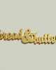 dekoracje - na ścianę Napis drewniany 3D, BREAD & BUTTER, gold