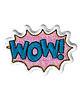 naszywki na ubrania Naszywka naprasowanka WOW NIEBIESKA termoprzylepna haft 7,8x5,5cm