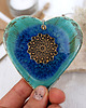 Ozdoby na ścianę Ceramiczne serce laguna - wisząca ozdoba ceramiczna