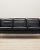 sofy i szezlongi Sofa skórzana czarna, duński design, lata 70, produkcja: Hurup M