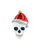 ozdoby choinkowe Bombka choinkowa: Czaszka z czapką Świętego Mikołaja: biała