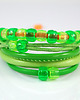 bransoletki na sznurku Bransoletka - Zielona - rzemienie, koraliki