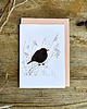 kartki okolicznościowe - wydruki Zimowy Kos- Kartka- Grafika- Ilustracja- Ptaki