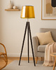 lampy podłogowe Lampa stojąca do salonu ze złotym kloszem ARUBA MIRROR