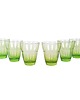 szklanki i kieliszki Komplet zielonych szklanek, włoski design, lata 80, produkcja: Włochy