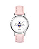 zegarki damskie Zegarek  mały - Pszczoła - skórzany, pudrowy róż
