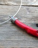 srebrne naszyjniki Czerwony koral - naszyjnik   - pojedynczy akcent