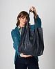 torby na ramię Skórzana torba Shopper - granatowa