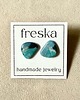 kolczyki z masy plastycznej Kolczyki handmade z efektem kamienia