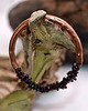 bransoletki - inne Bransoletka miedziana handmade z koralikami: granat