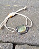 bransoletki wire wrapping Labradoryt na lato  - bransoletka sznurkowa