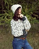czapki damskie Czapka  beanie handmade melanż ecru