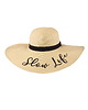 kapelusze damskie Kapelusz plażowy z napisem - duże rondo