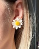kolczyki z masy plastycznej Kolczyki Stokrotka/margarytka - sztyft - polimerowa glina - ręcznie robiona