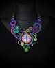 kolie Naszyjnik Soutache z fioletową ważką