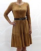 sukienki midi damskie SUKIENKA ZAMSZOWA CARMEL BOHO  r34-56
