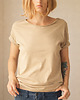 t-shirt damskie Ciemny Piasek Zgaszony Oversize Bez Nadruku
