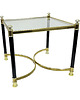 stoliki kawowe Stolik pomocniczy Hollywood Regency mosiądz szkło lata 70. styl Maison Jansen