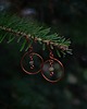 kolczyki wire wrapping Miedziane kolczyki z granatem zielonym