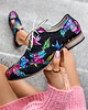 półbuty damskie Skórzane półbuty jazzówki Zapato model 246 kolorowe kwiaty