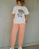 t-shirt damskie T-shirt oversize Funky Teddy dla mamy cream