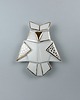 broszki Broszka Pozłacana Porcelanowa Origami Sowa Biała
