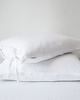 poduszki gładkie Lniana Poszewka Troczki PURE WHITE