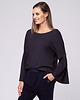 bluzki kimonowe damskie Bluzka z rękawem dzwon Tulip Look bakłażan 738
