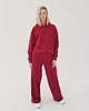 komplety damskie Komplet oversized kangurka i szerokie spodnie  bordowy