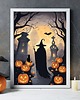 grafiki i ilustracje PLAKAT dekoracja Halloween wiedźma dynia kot