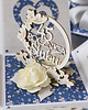 kartki scrapbooking 45 rocznica ślubu, szafirowe gody, exploding box, kartka 3d