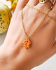 wisiory Naszyjnik z listkiem, zawieszka w kształcie listka, amulet na jesień, boho